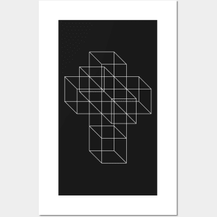 Hypercube (white) Posters and Art